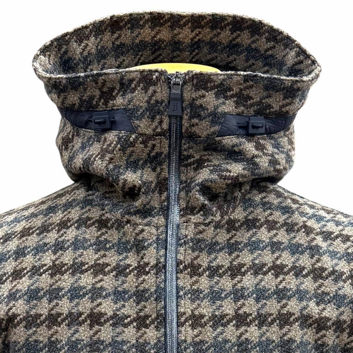 Great Herno coat Laminar Houndstooth pattern hooded double wool IT 44 PA009UL