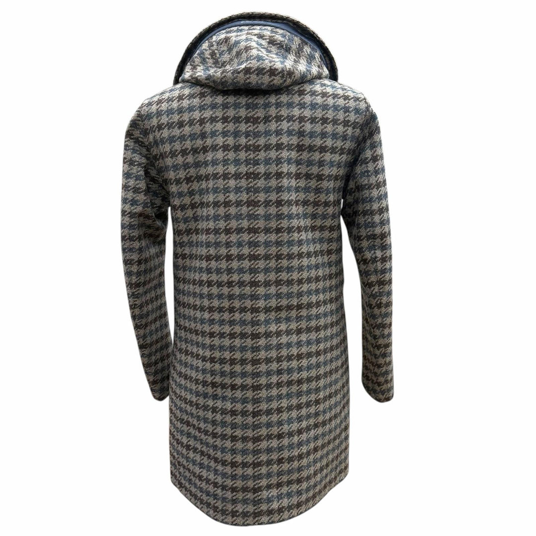 Great Herno coat Laminar Houndstooth pattern hooded double wool IT 44 PA009UL