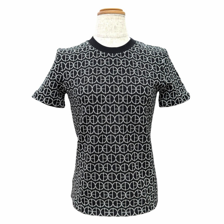 Excellent HERMES Short sleeve knit H-shaped round all-over print FR 36 2E4600DY