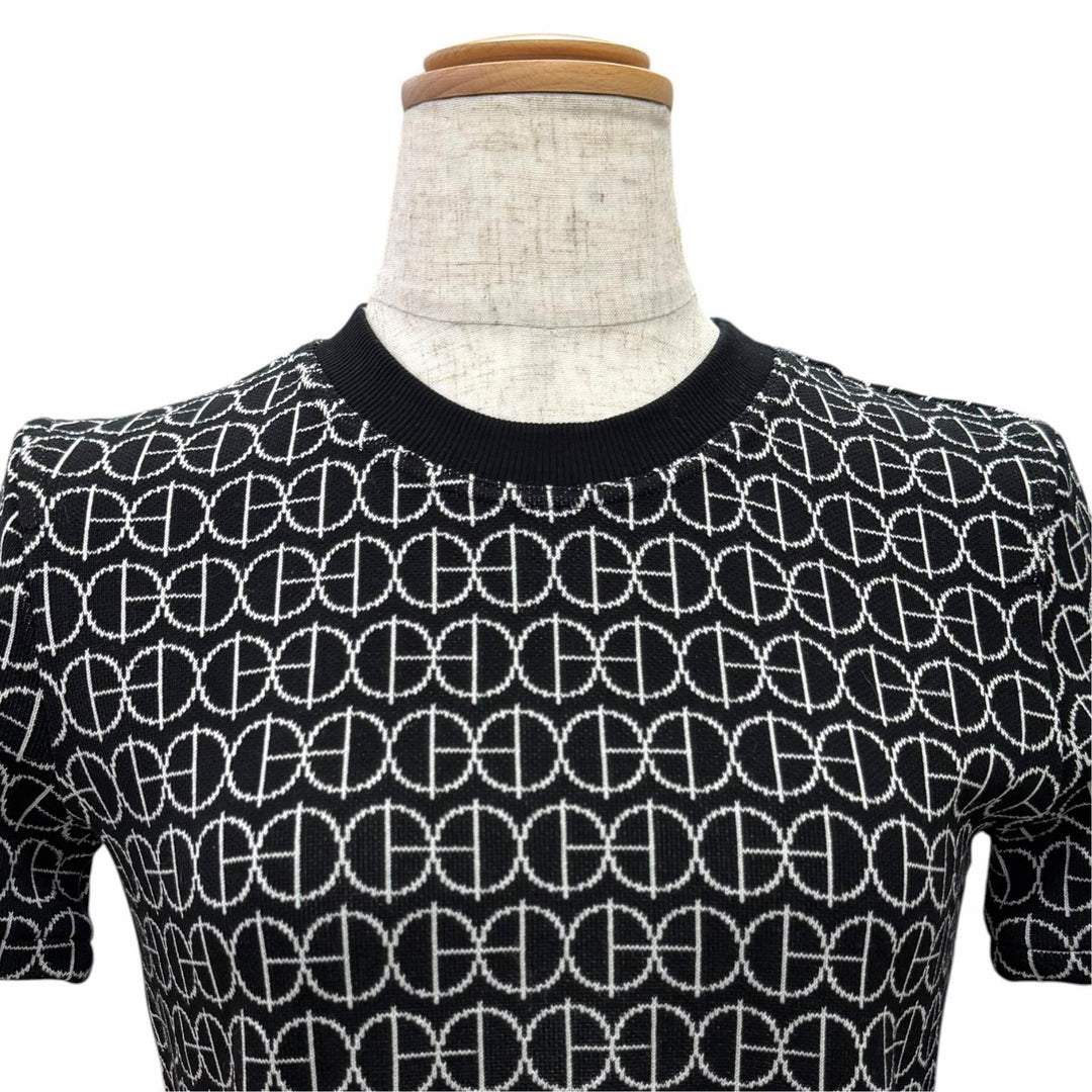 Excellent HERMES Short sleeve knit H-shaped round all-over print FR 36 2E4600DY