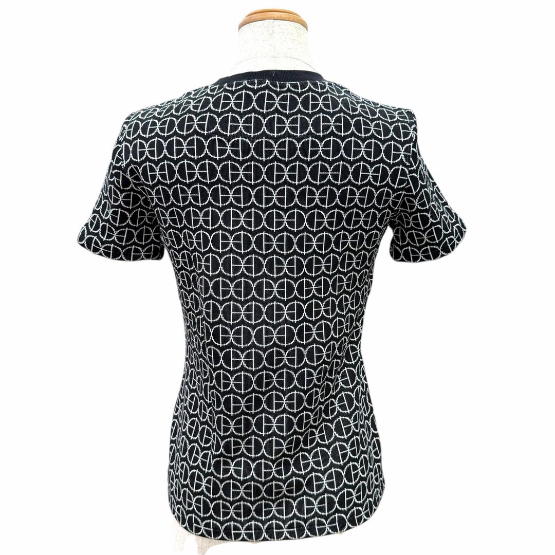 Excellent HERMES Short sleeve knit H-shaped round all-over print FR 36 2E4600DY