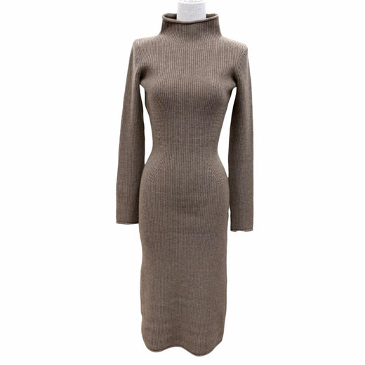 Excellent HERMES one piece Serie Metal High Neck Long Sleeve Knit cashmere 34