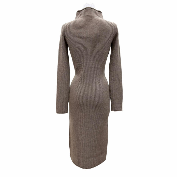 Excellent HERMES one piece Serie Metal High Neck Long Sleeve Knit cashmere 34