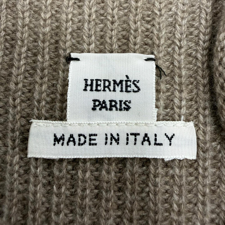Excellent HERMES one piece Serie Metal High Neck Long Sleeve Knit cashmere 34
