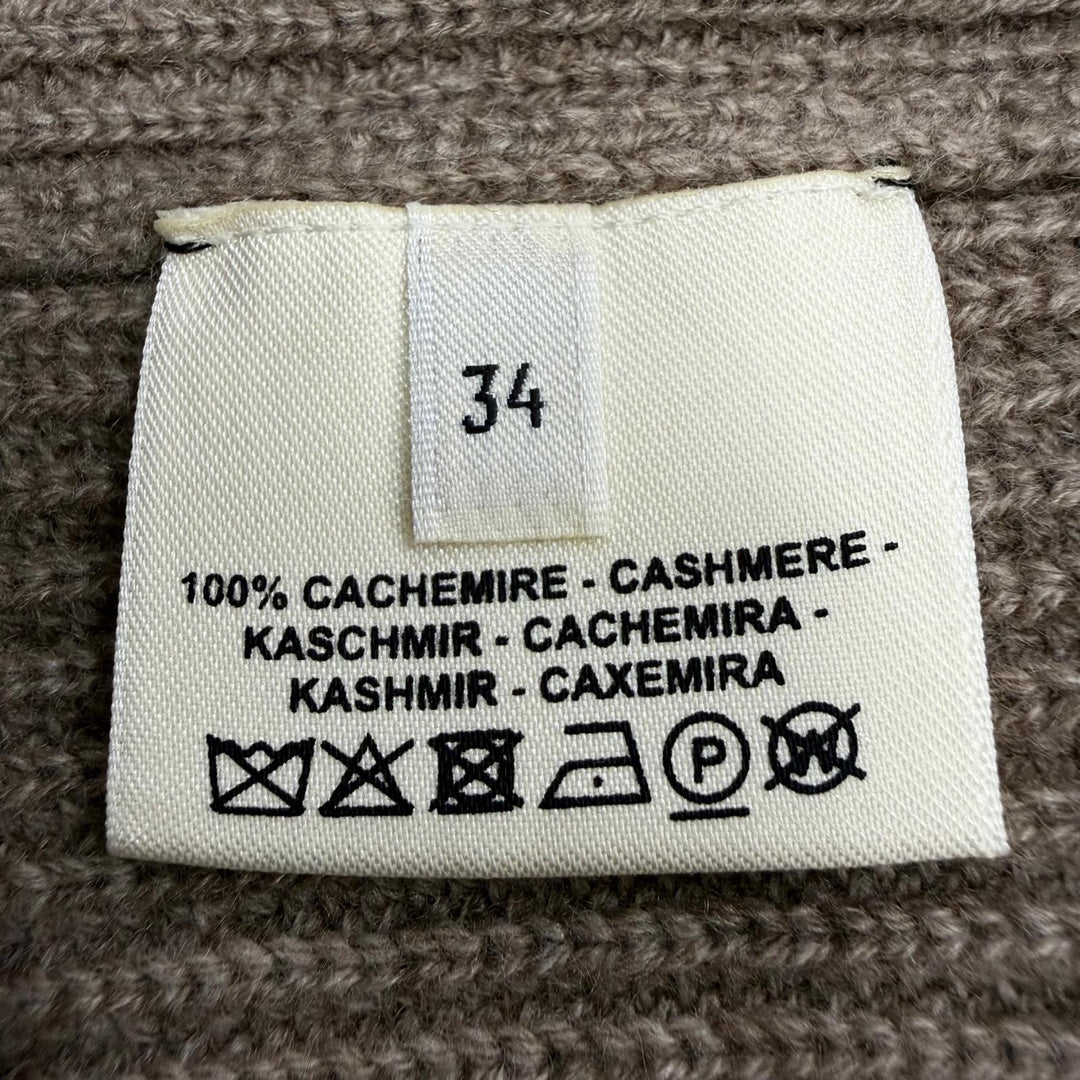 Excellent HERMES one piece Serie Metal High Neck Long Sleeve Knit cashmere 34