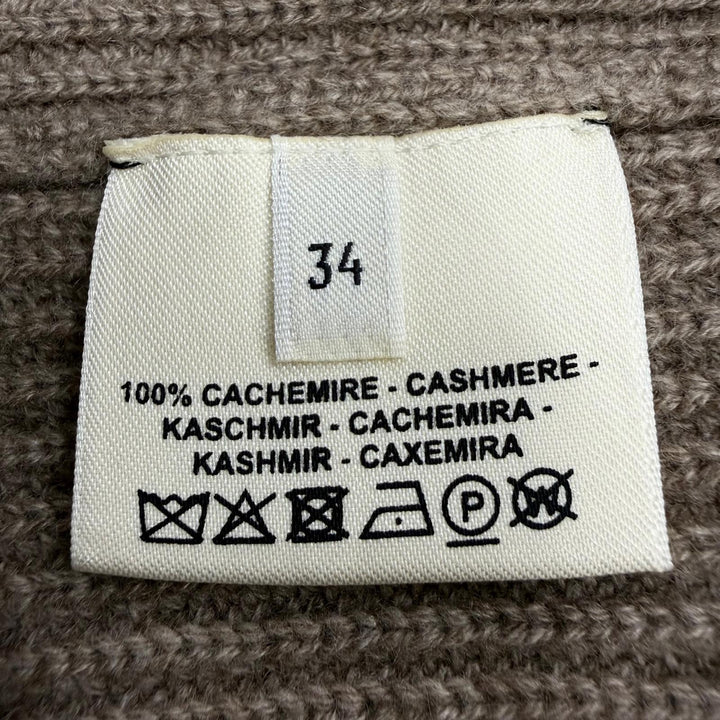 Excellent HERMES one piece Serie Metal High Neck Long Sleeve Knit cashmere 34