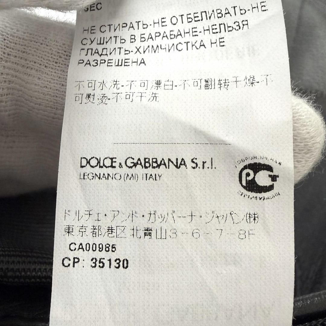 Excellent DOLCE&GABBANA leather jacket Embroidered Bijou Biker Jacket