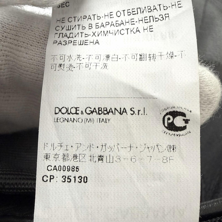 Excellent DOLCE&GABBANA leather jacket Embroidered Bijou Biker Jacket