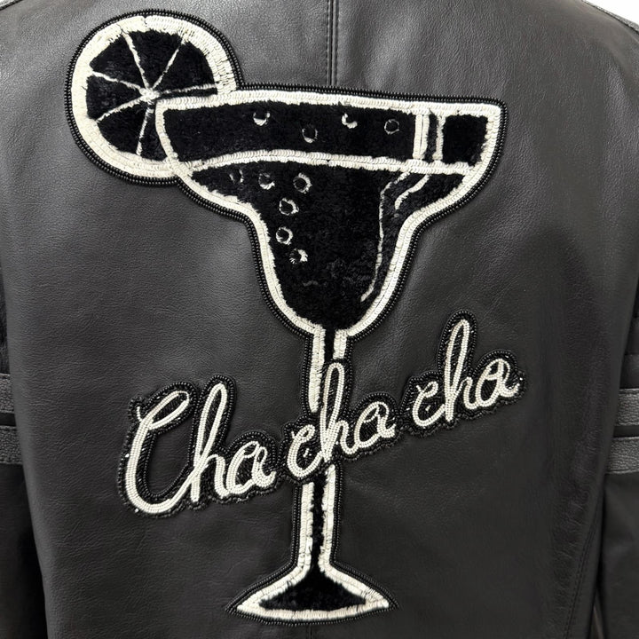 Excellent DOLCE&GABBANA leather jacket Embroidered Bijou Biker Jacket