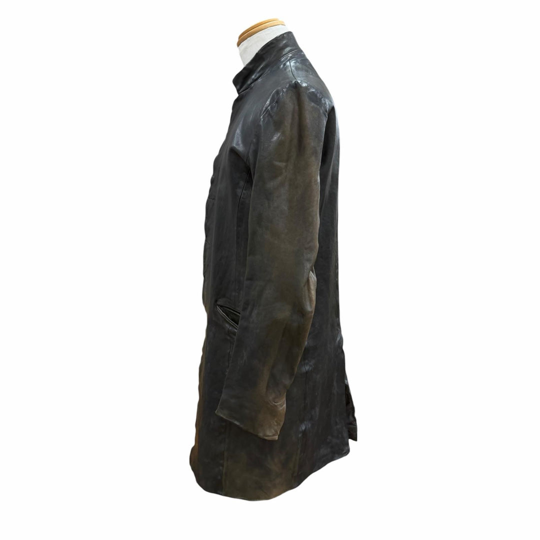 Discounted Good ISAMUKATAYAMA BACKLASH Leather coat Dark gray Horse leather mens M 1367-09