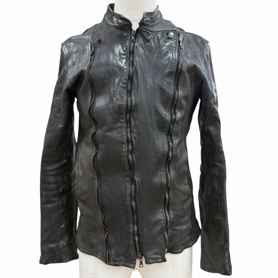 Discounted Good ISAMUKATAYAMA BACKLASH leather jacket Dark gray Horse leather L 1367-11