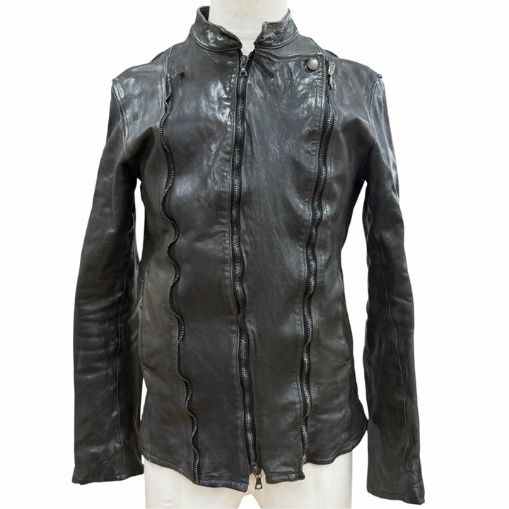 Discounted Good ISAMUKATAYAMA BACKLASH leather jacket Dark gray Horse leather L 1367-11