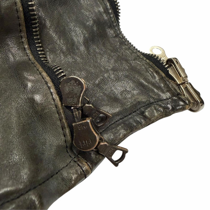 Discounted Good ISAMUKATAYAMA BACKLASH leather jacket Dark gray Horse leather L 1367-11