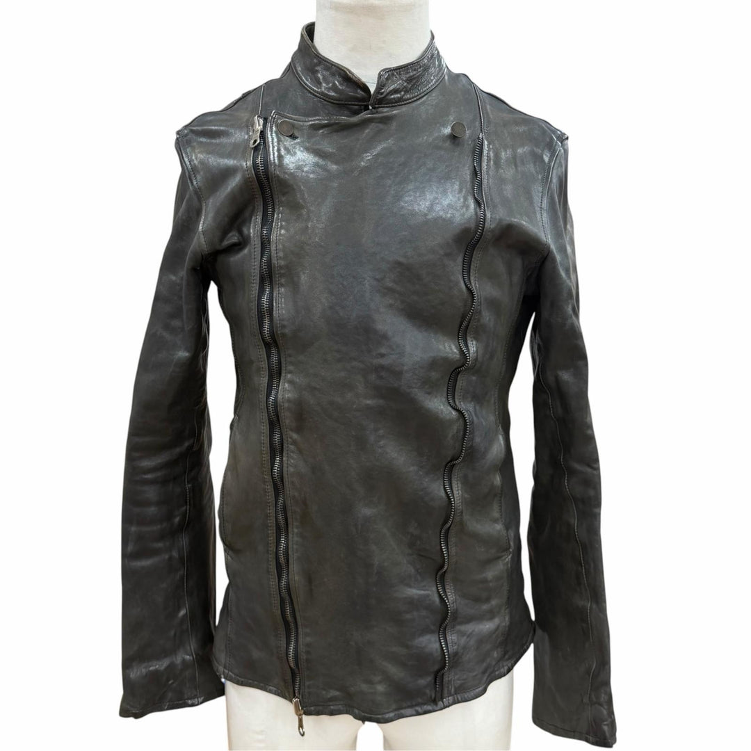 Discounted Good ISAMUKATAYAMA BACKLASH leather jacket Dark gray Horse leather L 1367-11