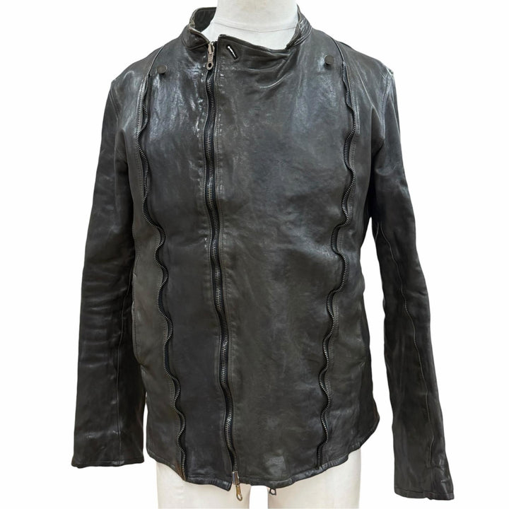 Discounted Good ISAMUKATAYAMA BACKLASH leather jacket Dark gray Horse leather L 1367-11