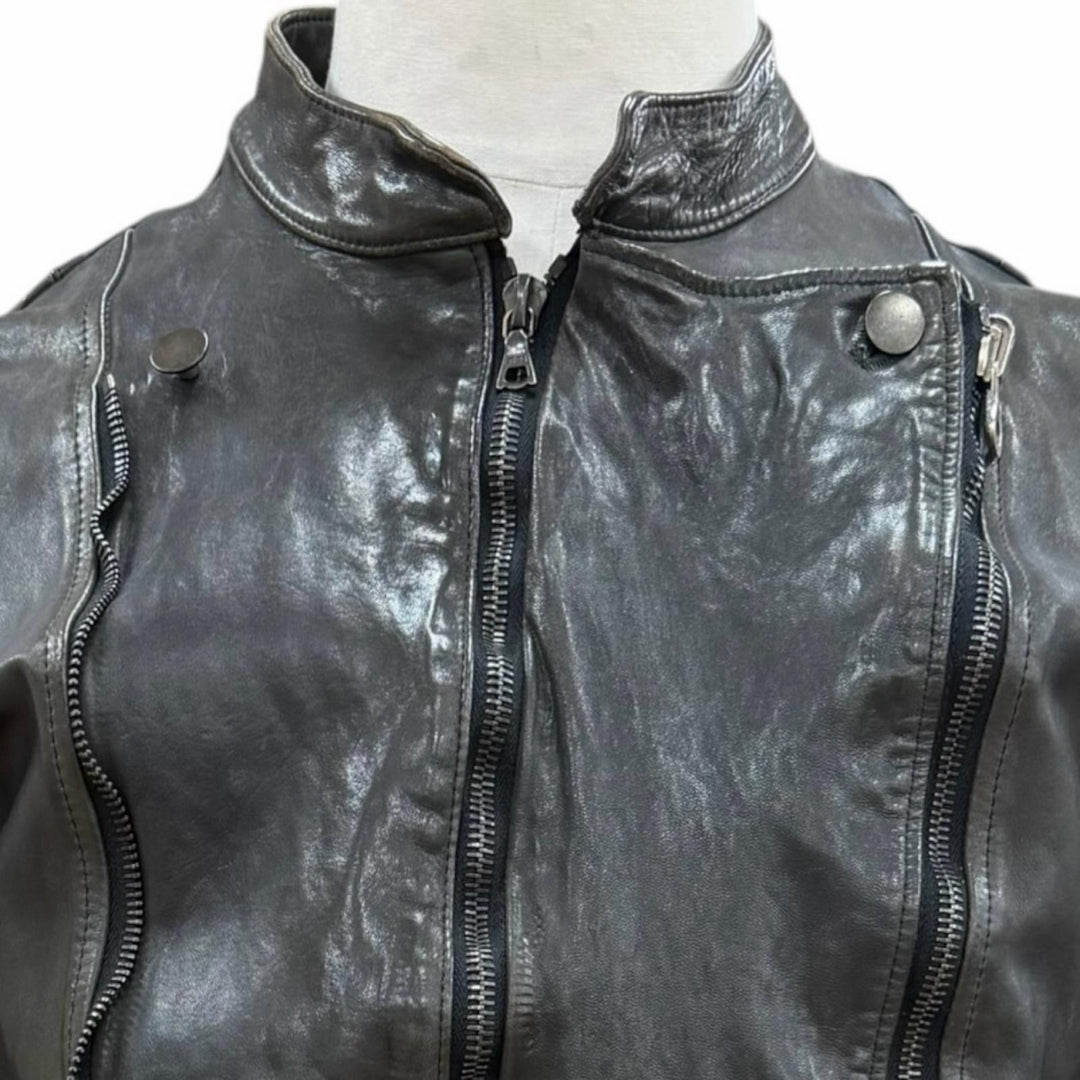 Discounted Good ISAMUKATAYAMA BACKLASH leather jacket Dark gray Horse leather L 1367-11