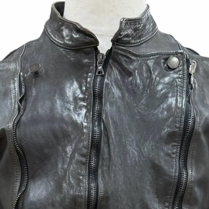 Discounted Good ISAMUKATAYAMA BACKLASH leather jacket Dark gray Horse leather L 1367-11
