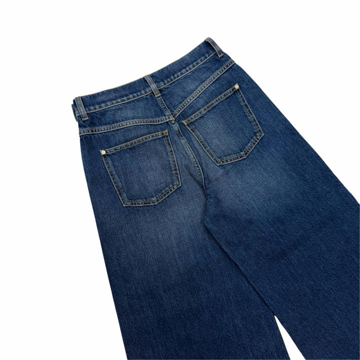 Excellent CHANEL Denim pants COCO Mark Button Wide Pants Indigo 34 P78312V70544