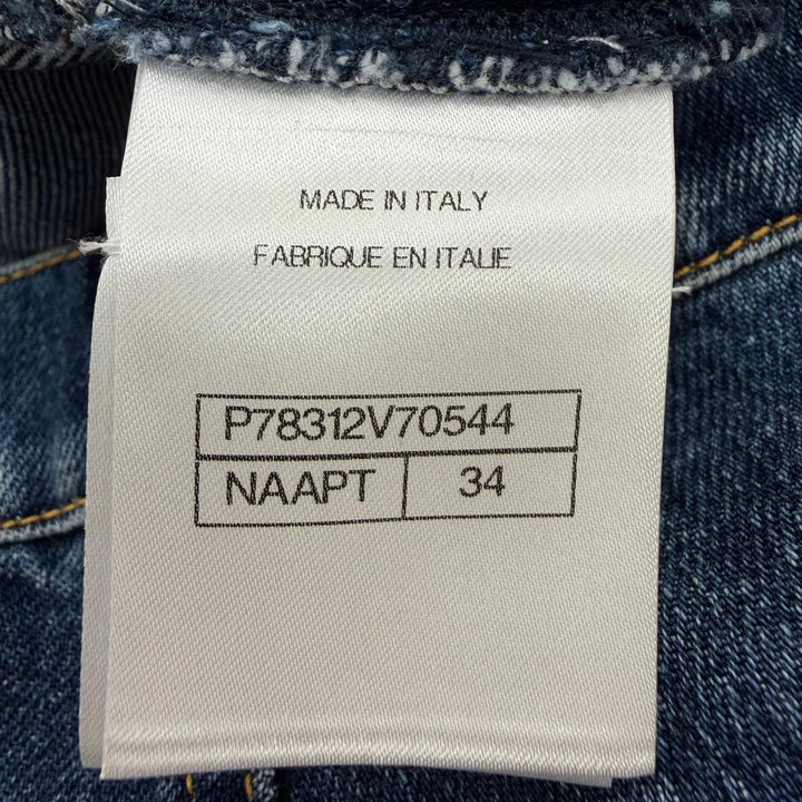 Excellent CHANEL Denim pants COCO Mark Button Wide Pants Indigo 34 P78312V70544