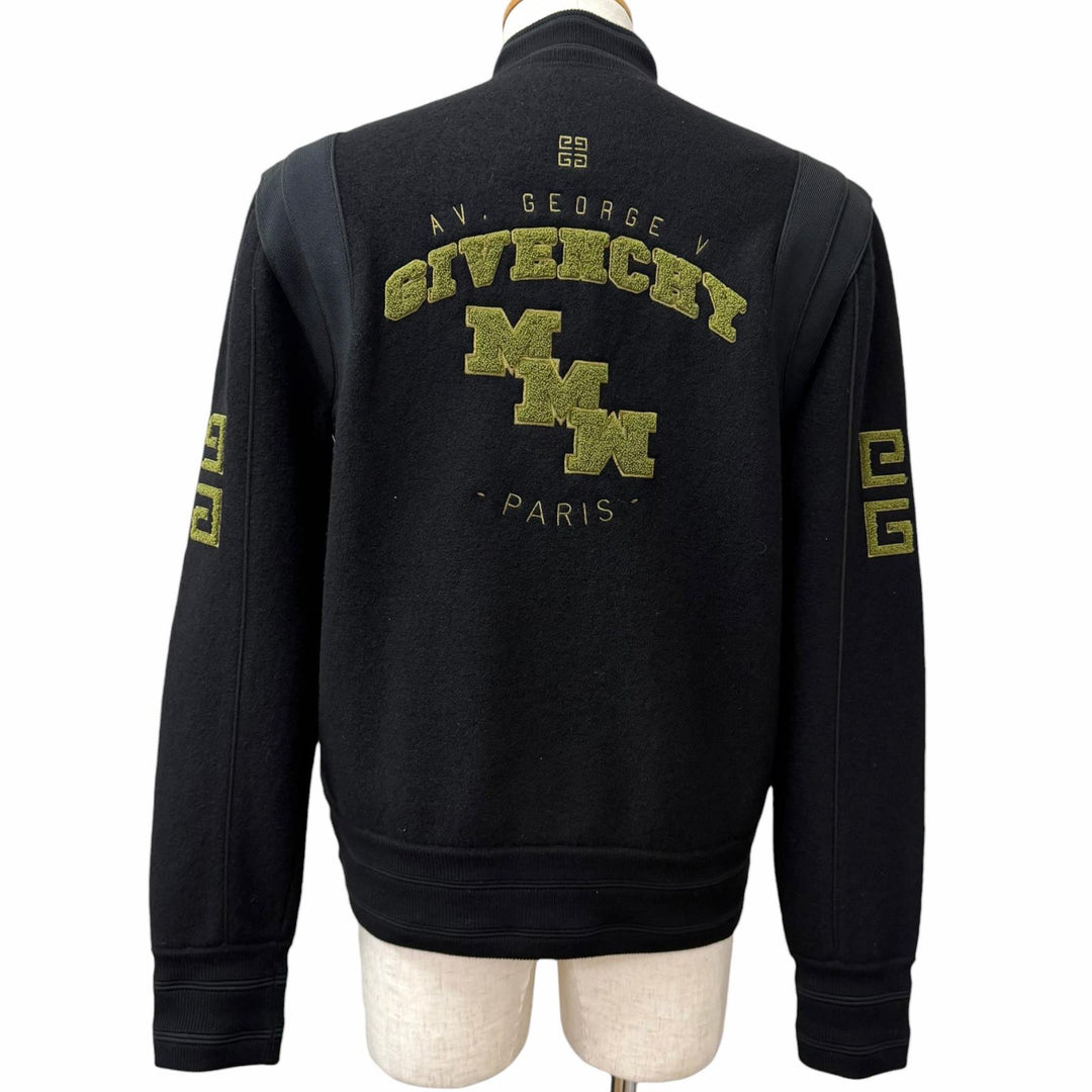 Excellent GIVENCHY Stajan College Logo 4G Varsity Jacket black