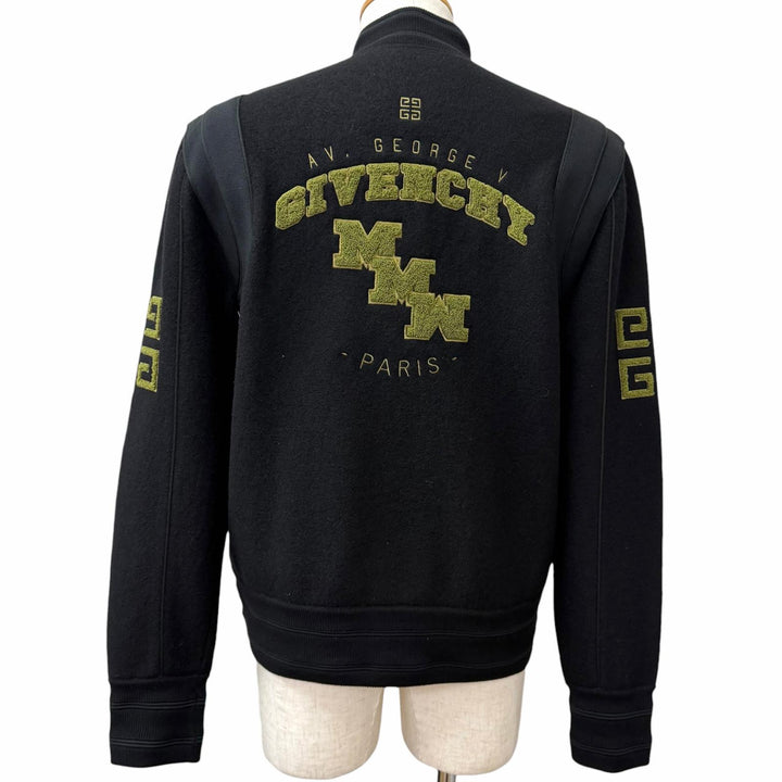 Excellent GIVENCHY Stajan College Logo 4G Varsity Jacket black