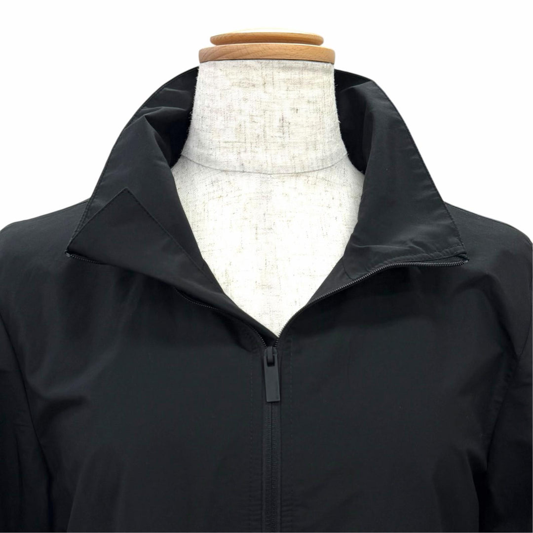 Excellent MONCLER one piece DRESS Stand collar, zip-up, black cotton Women IT 38
