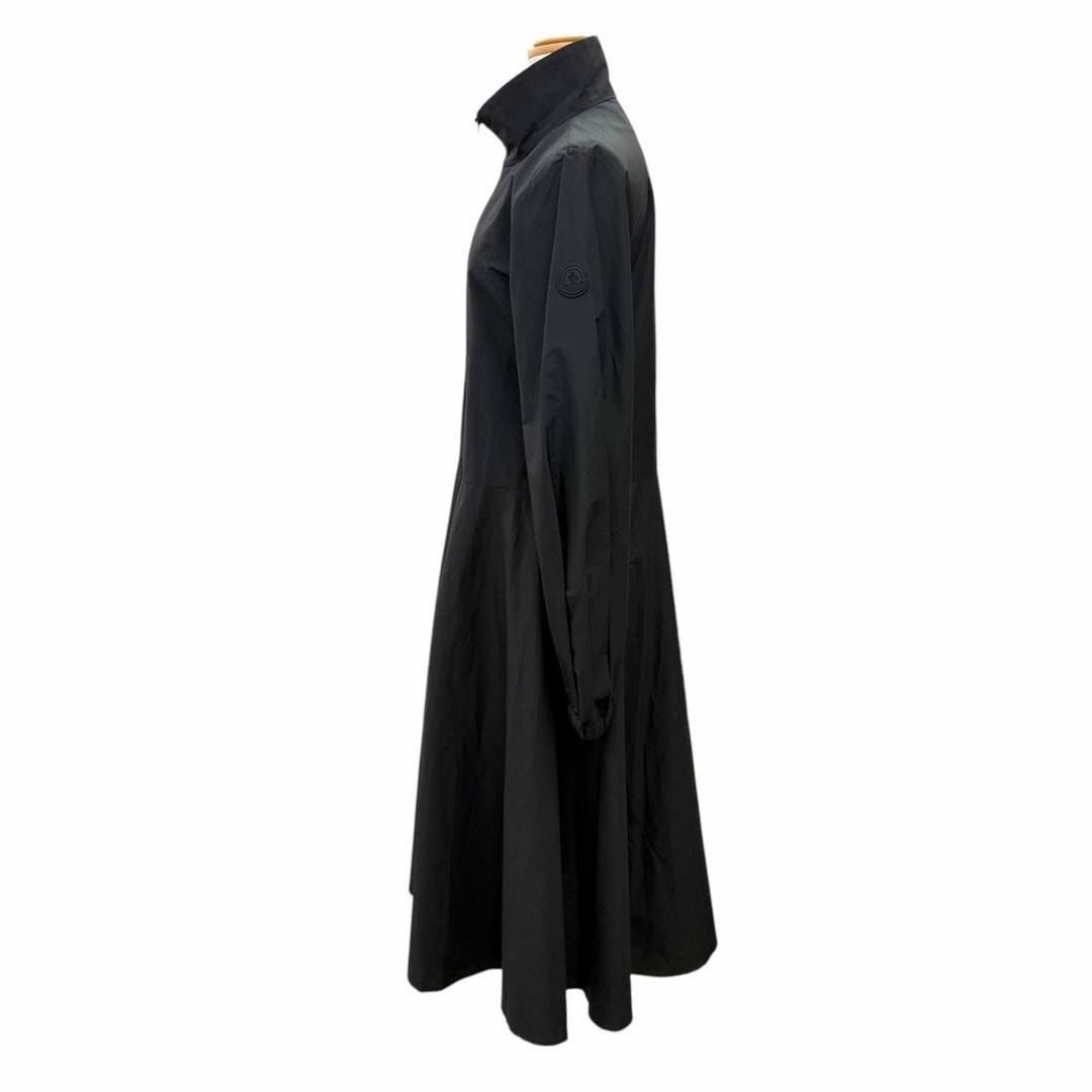 Excellent MONCLER one piece DRESS Stand collar, zip-up, black cotton Women IT 38
