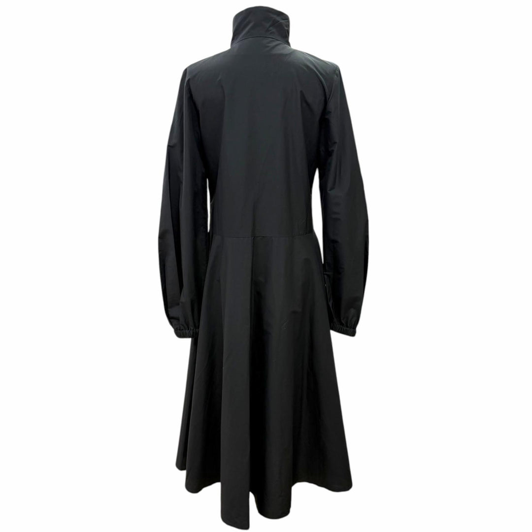 Excellent MONCLER one piece DRESS Stand collar, zip-up, black cotton Women IT 38