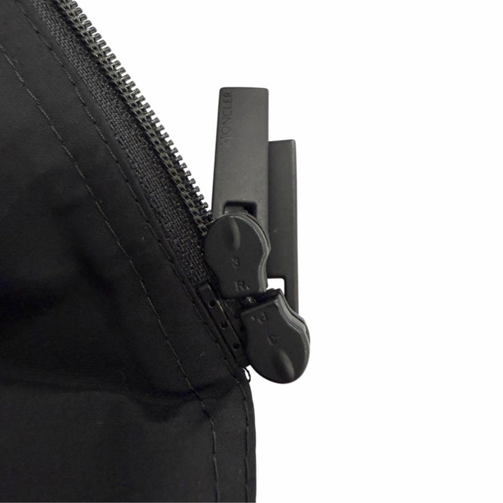 Excellent MONCLER one piece DRESS Stand collar, zip-up, black cotton Women IT 38