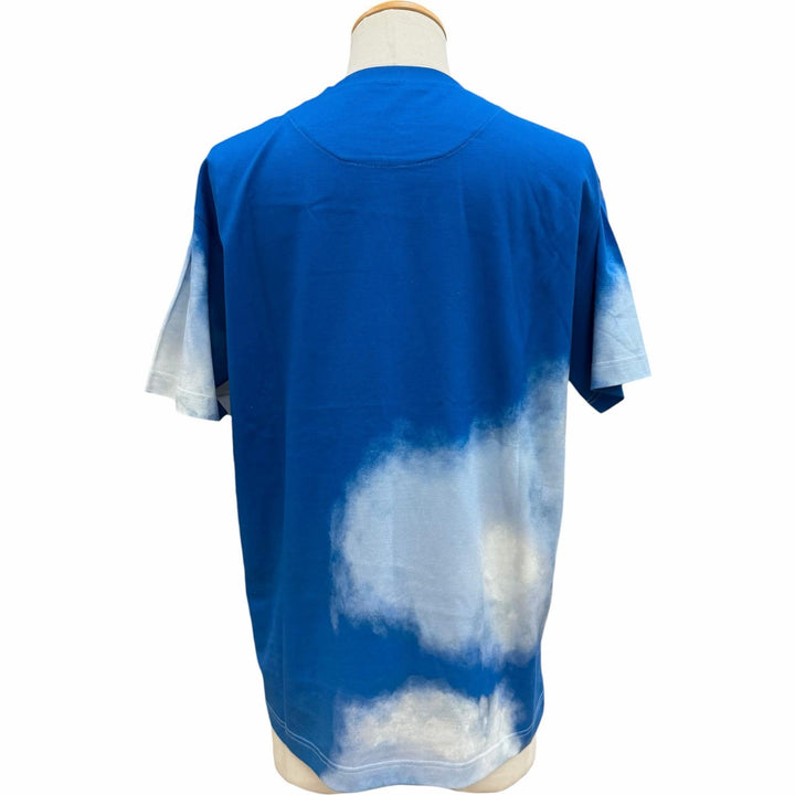 Excellent LOUIS VUITTON Short sleeve T-shirt Cloud print LV logo blue cotton M