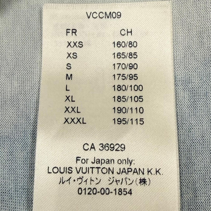 Excellent LOUIS VUITTON Short sleeve T-shirt Cloud print LV logo blue cotton M