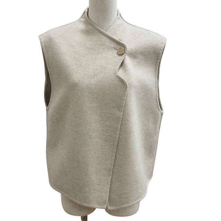 Excellent HERMES Best Vest with Serie buttons beige cashmere FR 36 4H0235DB