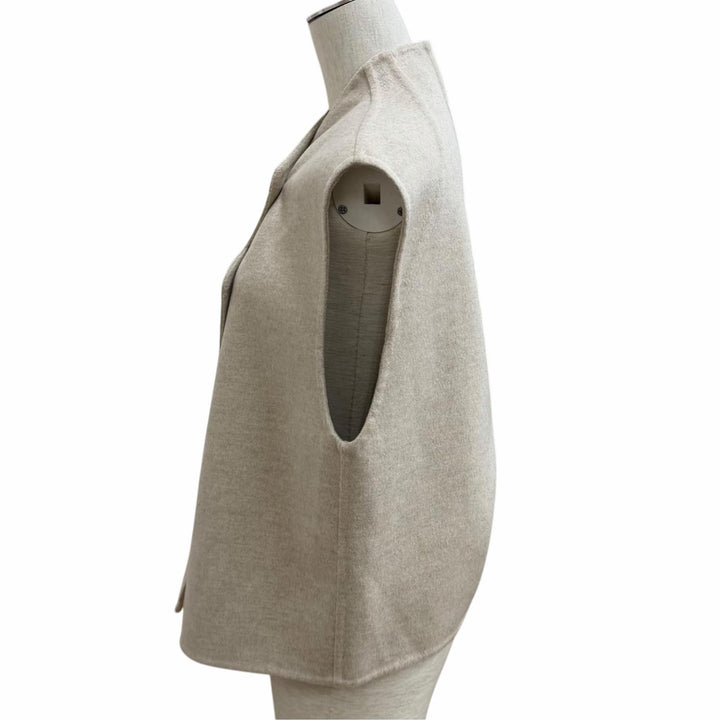Excellent HERMES Best Vest with Serie buttons beige cashmere FR 36 4H0235DB
