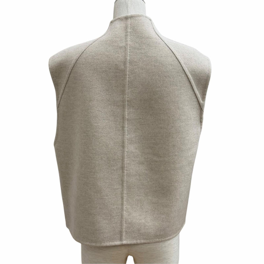 Excellent HERMES Best Vest with Serie buttons beige cashmere FR 36 4H0235DB