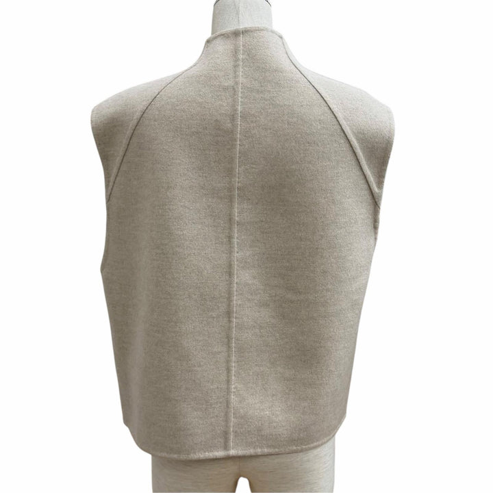Excellent HERMES Best Vest with Serie buttons beige cashmere FR 36 4H0235DB