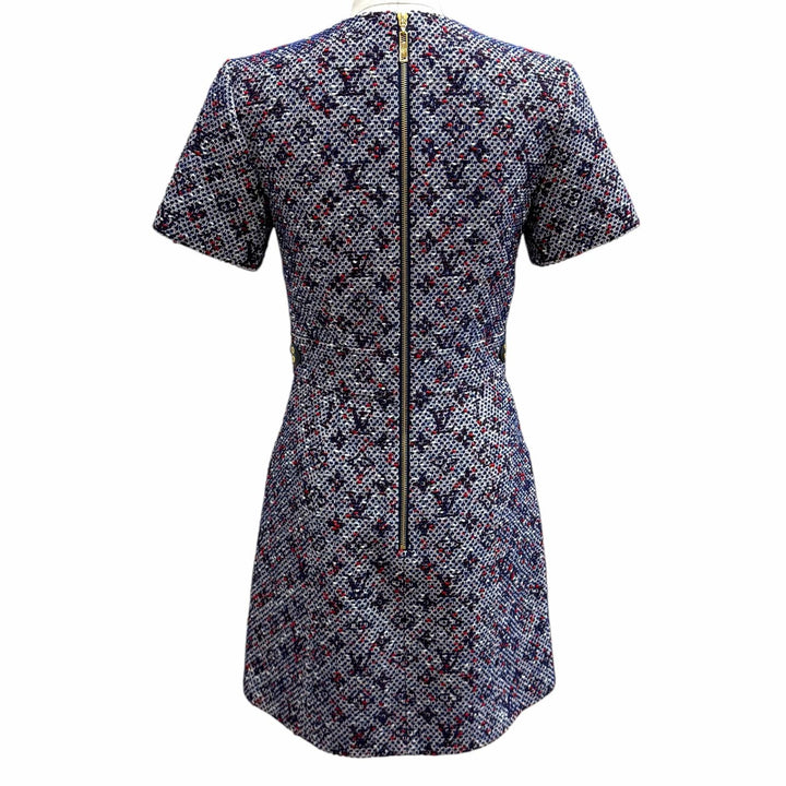 Excellent LOUIS VUITTON one piece Leather accents Monogram tweed Multi cotton 34
