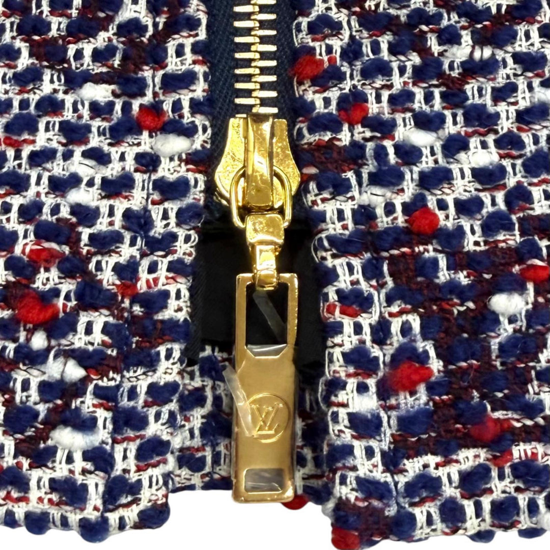 Excellent LOUIS VUITTON one piece Leather accents Monogram tweed Multi cotton 34