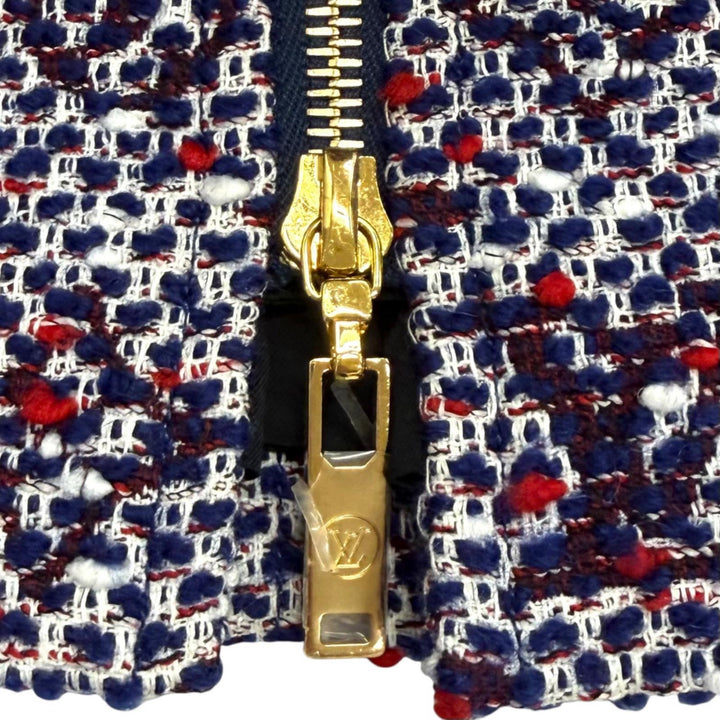 Excellent LOUIS VUITTON one piece Leather accents Monogram tweed Multi cotton 34
