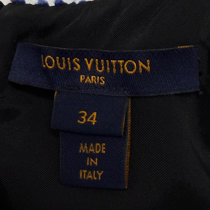 Excellent LOUIS VUITTON one piece Leather accents Monogram tweed Multi cotton 34
