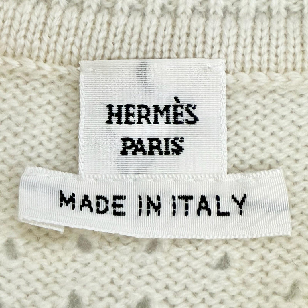 Pristine HERMES tops H-lift short-sleeved knit dress Ivory cashmere 34 H6E2535D1