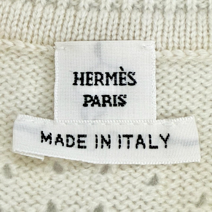 Pristine HERMES tops H-lift short-sleeved knit dress Ivory cashmere 34 H6E2535D1