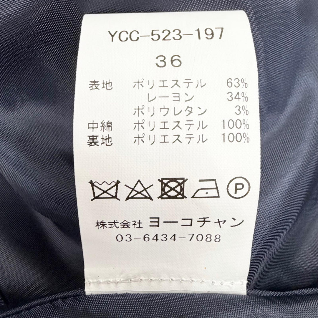 Pristine YOKO CHAN Jacket Frill design, zip-up, padded 36 YCC-523-197