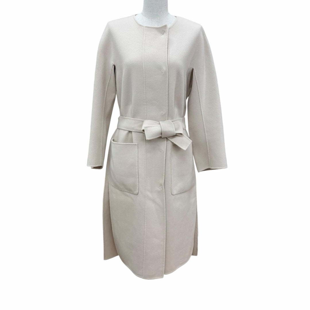 Great S MaxMara DESIGN FOR EASY LIVING coat Belted, collarless beige 40 90160179