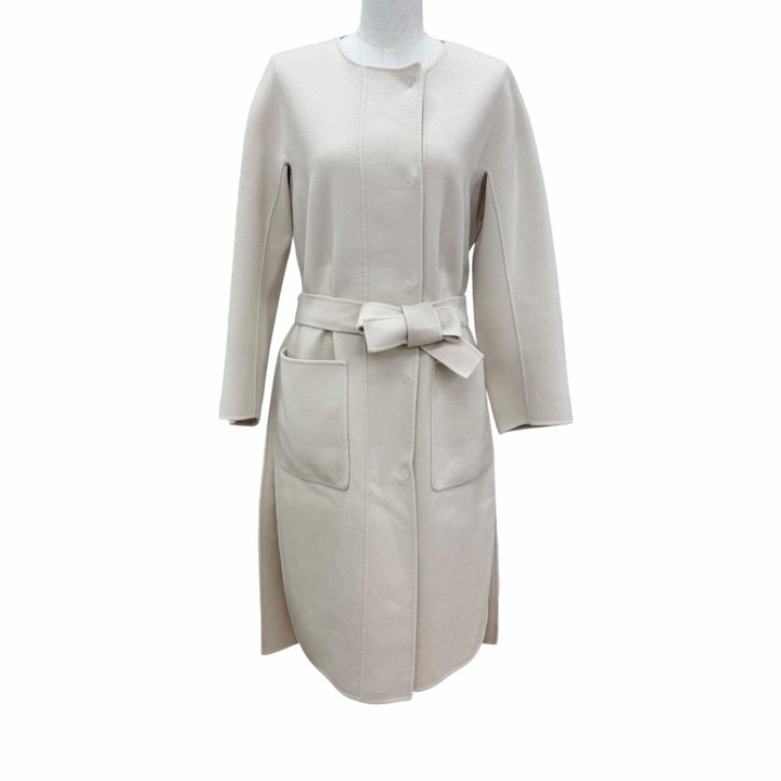 Great S MaxMara DESIGN FOR EASY LIVING coat Belted, collarless beige 40 90160179