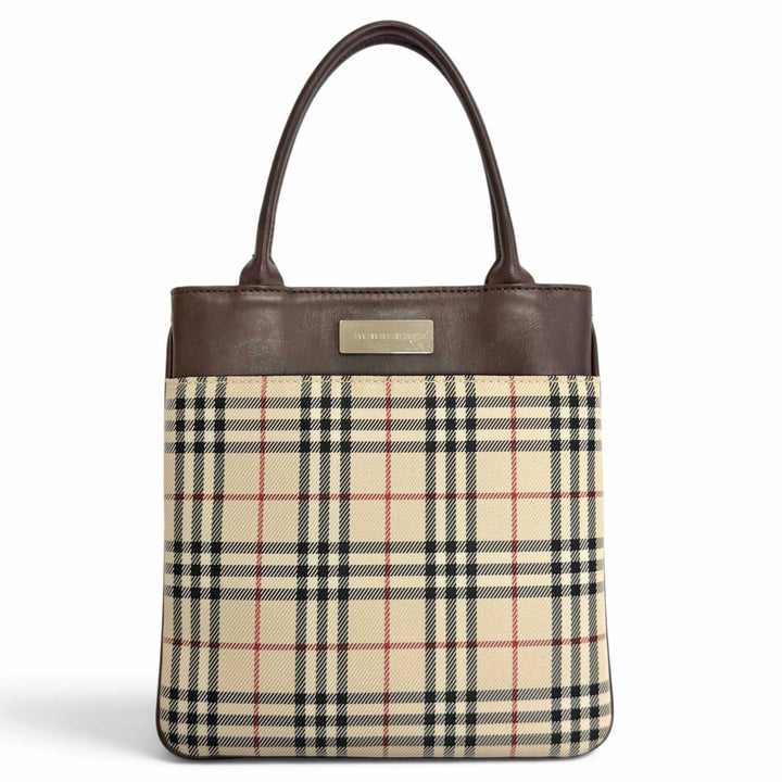Excellent BURBERRY Handbag Mini Tote Bag with Logo, Nova Check Pattern,Women