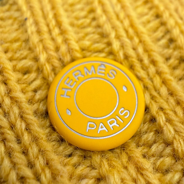 Pristine HERMES gloves HUGO Serie Button Bicolor Knit Gloves gray cashmere L