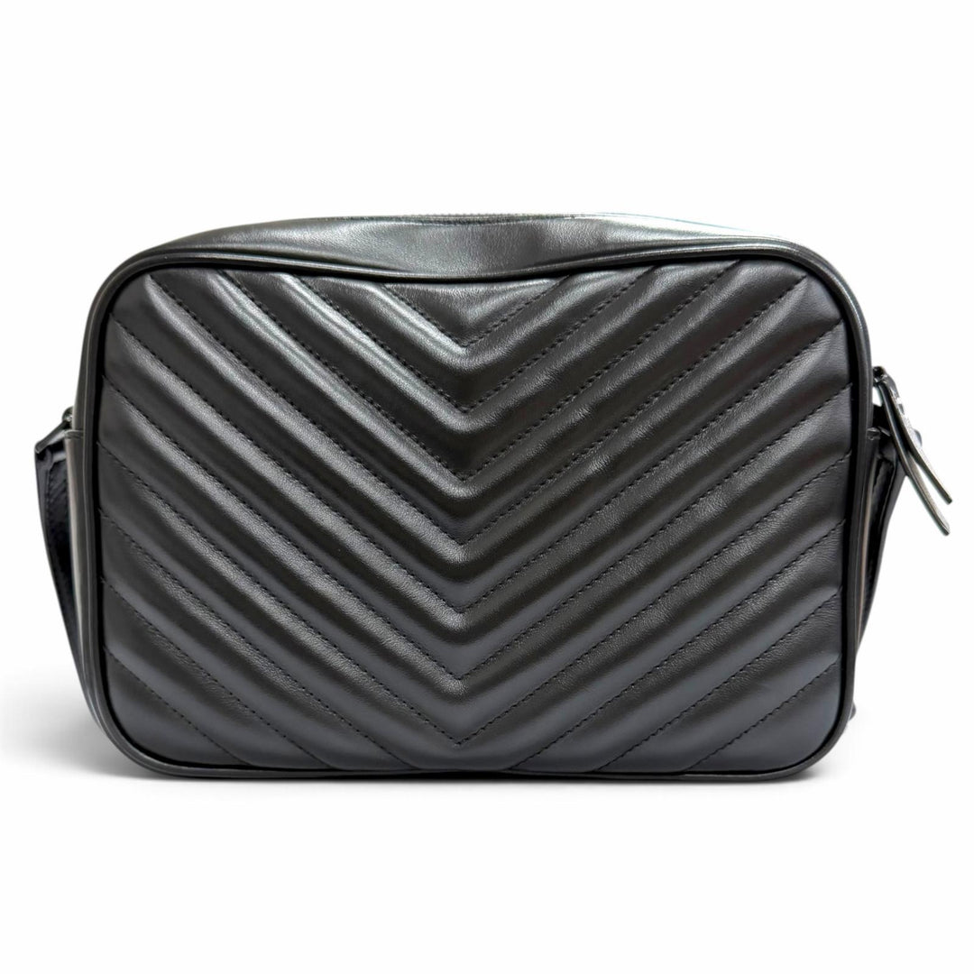 Excellent SAINT LAURENT PARIS Shoulder Bag Roux camera bag Logo Metal 612544