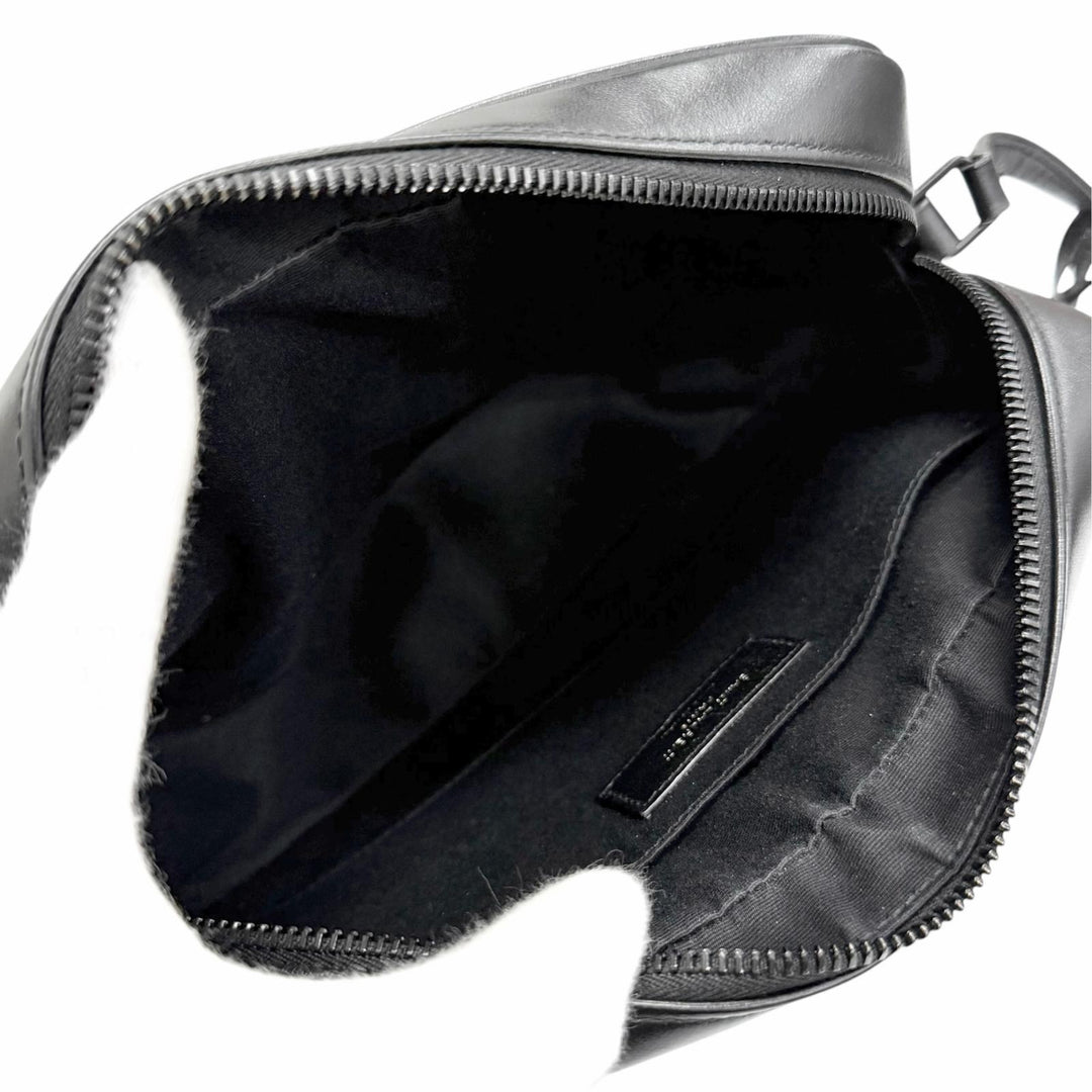 Excellent SAINT LAURENT PARIS Shoulder Bag Roux camera bag Logo Metal 612544