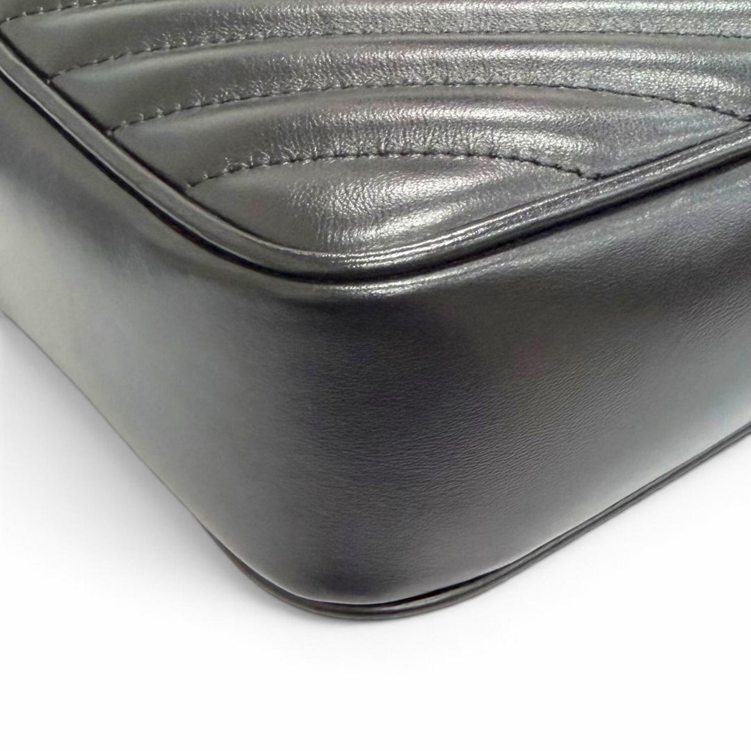 Excellent SAINT LAURENT PARIS Shoulder Bag Roux camera bag Logo Metal 612544