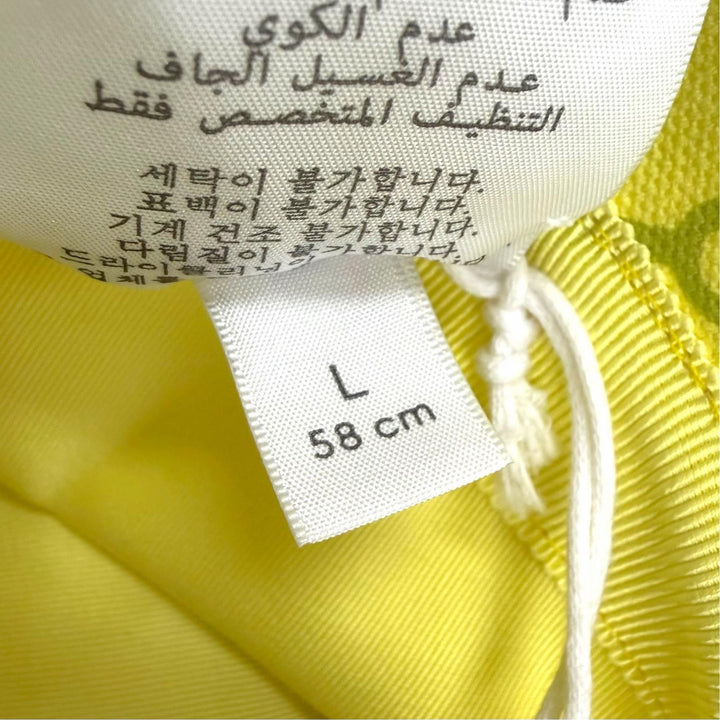 Pristine GUCCI hat GGMetal Horsebit Print Wide Brim Helmet, Yellow L 830089